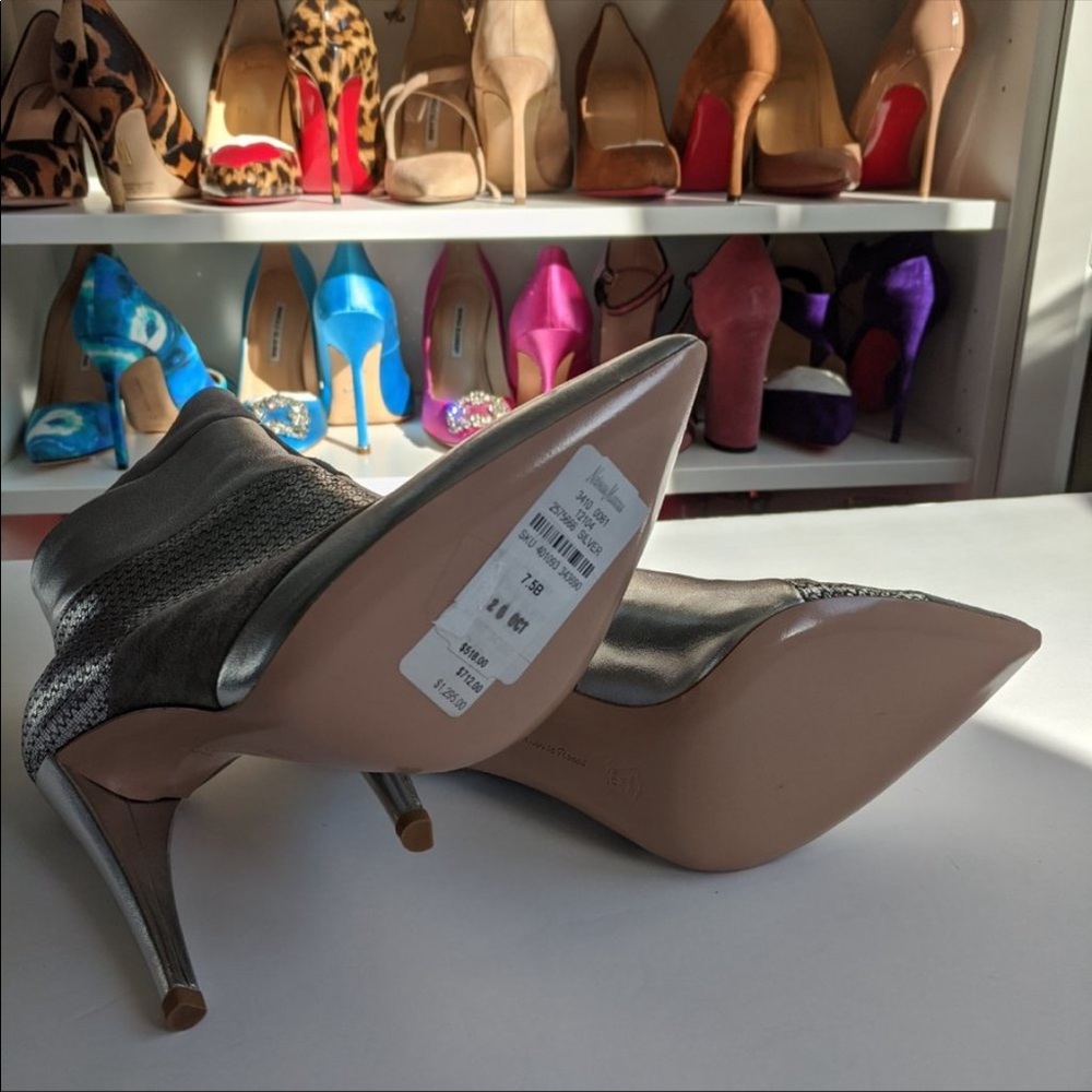 GIANVITO ROSSI  Metallic Silver Booties - Picture 12 of 13